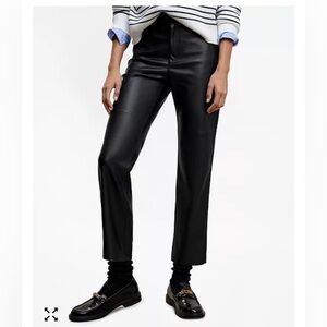 MANGO Leather-Effect Straight Trouser
